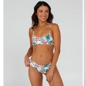 White Floral Bikini Set